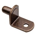 L Shaped Shelf Pins 1 4 In Antique Brass Metal Pegs 24 Pack For Cabinets And Bookcases Right Angle Plated Steel Support 
