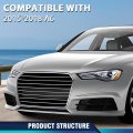 Front Bumper Fog Light Grille Cover Pair For Audi A6 C7 S-line 2015 2018 Black Abs Plastic Grill Covers Driver And Passenger