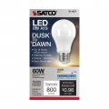 Satco S11427 Dusk To Dawn A19 Led Light Bulb 60w Replacement 5000k Frosted