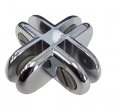 Chrome 4 Way Metal Glass Display Connector For 1 8 In And 3 16 Cube System Hardware 