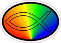 Stickertalk Oval Christian Fish Vinyl Sticker 3 Inches By 2 