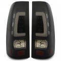 Led Tail Light Set For 1999-2006 Chevy Silverado 1500 2500 3500 And Gmc Sierra Smoke Lens Black Housing Rear Brake Lamps With