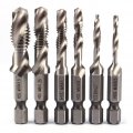 Set Of 6 Tap Drill Set Cmfering Thread Cutting High Speed A A Steel Hex Axis For Ironworks Helical Machines M3 M4 M5 M6 M8 M10