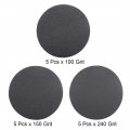 Uxcell 6-inch Hook And Loop Sanding Disc Wet Dry Silicon Carbide 100 150 240 Grit Assorted 15 Pcs