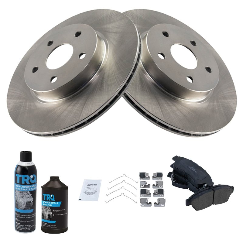 Front Ceramic Disc Brake Pad And Rotor Kit With Chemicals For 96-00 Toyota Rav4 Bka15554