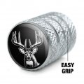Deer Head Illustration Valve Stem Caps For Tire Rim Wheel Aluminum