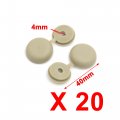 Uxcell 20pcs 4mm Beige Hinged Screw Cover Folding Caps For Car Home Furniture Decor