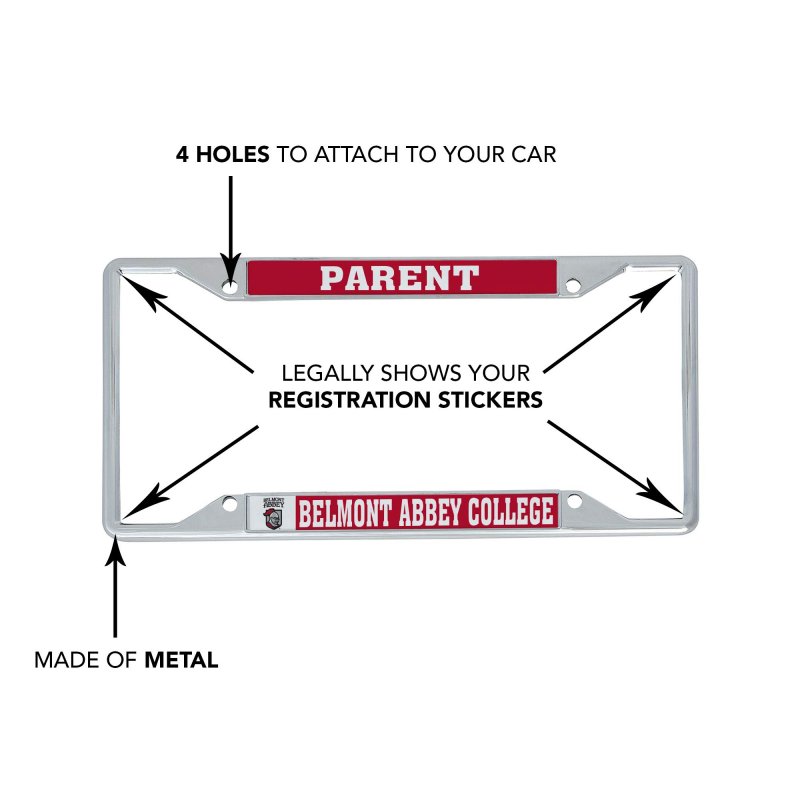 Belmont Abbey College Crusaders Metal License Plate Frame For Front Or Back Of Car Officially Licensed Parent
