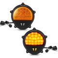 Hecasa Led Pair Turn Signal Light For Humvee M35 M998 Replacement 12422957 Lamp Yellow Lens Black Shell Driver Passenger Side 
