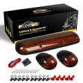 Partsam 3pcs Amber Cab Roof Running Marker Lights 5xt10 5050 Leds Compatible With Silverado Sierra 1500 1500hd 2500 2500hd 3500