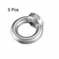 Uxcell Lifting Eye Nut M8 Female Thread 304 Stainless Steel Round Shape For Rope Fitting Pack Of 5
