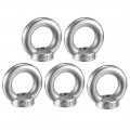Uxcell Lifting Eye Nut M8 Female Thread 304 Stainless Steel Round Shape For Rope Fitting Pack Of 5