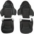 Ecotric Seat Covers Compatible With 1997-2004 Chevrolet Corvette C5 Black Synthetic Leather