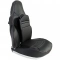 Ecotric Seat Covers Compatible With 1997-2004 Chevrolet Corvette C5 Black Synthetic Leather