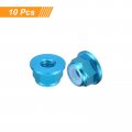 Uxcell Nylon Insert Hex Lock Nuts 10pcs M4 X 0 7mm Aluminum Alloy Self-locking Anodizing Flange Nut For Fasteners Sky Blue