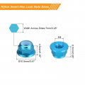 Uxcell Nylon Insert Hex Lock Nuts 10pcs M4 X 0 7mm Aluminum Alloy Self-locking Anodizing Flange Nut For Fasteners Sky Blue
