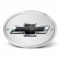 Ipick Image Made For Chevrolet Black 3d Logo On Brushed Oval Billet Aluminum 2 Inch Tow Hitch Cover