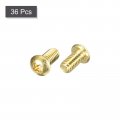 Uxcell Brass Machine Screws M4x6mm Phillips Pan Head Fastener Bolts For Furniture Office Equipment Electronics 36pcs
