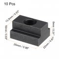 Uxcell M12 Thread T Slot Nuts Alloy Steel Black Oxide Finish Grade 8 Tapped Through T-nuts Furniture 10pcs