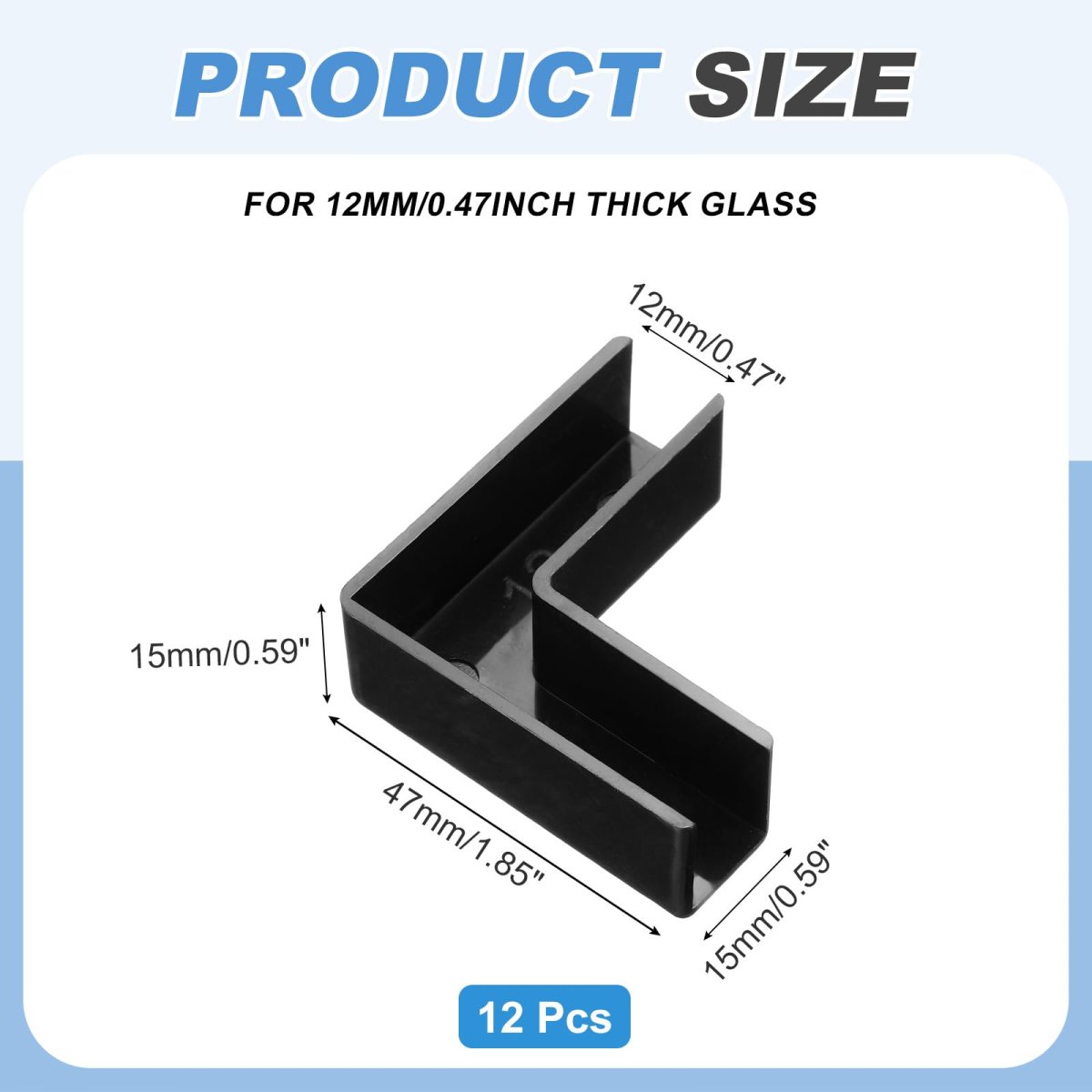 12pcs Plastic Glass Connector L Shaped To Clamp For 12mm Thick Fixing Bracket Rimless Clip Holder Aquarium Fish Tank Display