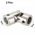 Uxcell 2pcs 8mm To Inner Dia Rotatable Universal Steering Shaft U Joint Coupler L35xd14