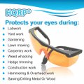 Hqrp Orange Lenses Uv Protection Safety Glasses For Yard Work Lawn Mowing Gardening Weed Whacking Hedge Trimming Farming