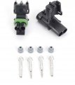 Jegs Weatherpack Pigtail 2-pin Black Plastic Includes Two Terminals And Four Seals 1 Connector Per Package 