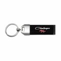 Ipick Image For Dodge Challenger R T Classic Black Real Leather Loop Strap Chrome Metal Key Chain Keychain Official Licensed