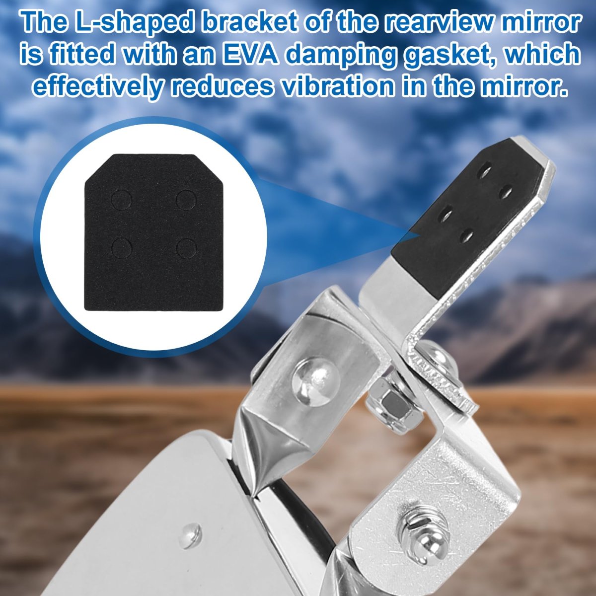 Utv Rear View Mirror For Polaris Ranger 500 570 900 Xp 1000 Crew 2013 To 2025 Convex Shatterproof Glass With Roll Cage Mount
