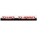Chrome Finish Metal Emblem Twin Turbo Badge Red Letter