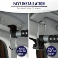 Zone Tech Car Expandable Clothes Hanger Bar 2-piece Premium Quality Classic Black Heavy Duty Retractable Vehicle Rack For
