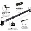Zone Tech Car Expandable Clothes Hanger Bar 2-piece Premium Quality Classic Black Heavy Duty Retractable Vehicle Rack For