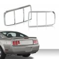 G-plus Chrome Taillight Tail Light Bezel Covers Compatible With Ford Mustang 2005-2009 Triple Plated Silver