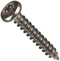 18-8 Stainless Steel Sheet Metal Screw Plain Finish Pan Head Star Drive Type A 8-15 Thread Size 1 Length Pack Of 50 