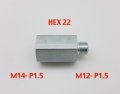 Autobahn88 Anti-rusted Steel Metric Hose End Fitting M14x1 5 Male To M16x1 Female Hex 22 L 43mm 1 7
