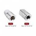 Uxcell 1 4 F To 3 8 M  2 Socket Adapter Set Of Pcs Female Male Cr-v Steel