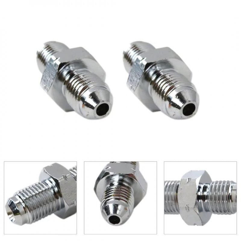2pcs Steel Brake Adapter Fittings Male To -3an 10mm X 1 0 Thread Inverted Flare Silver
