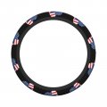 American Dominican Republic Flag Lover Heart Steering Wheel Cover Protector Elastic Neoprene Car Wrap Accessories Vehicle Auto