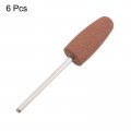 Uxcell 6pcs 80 Grits Abrasive Mounted Stone 2 35mm Shank 5 10mm Dia Conical Heads Grinding And Polishing Wheels For Deburring