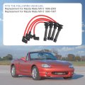 Jdmspeed New Red Ignition Spark Plug Wires Set Replacement For Mazda Miata Mx-5 1 6l 8l Engines 1990-2000 10 2mm Replaces