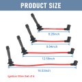 Jdmspeed New Red Ignition Spark Plug Wires Set Replacement For Mazda Miata Mx-5 1 6l 8l Engines 1990-2000 10 2mm Replaces