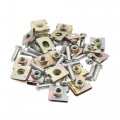 20pcs Universal Spring Metal M6x1 Car License Panel U-clips Speed Nuts 24 X 20mm 
