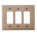 Amerelle 180rrr Traditional Wood Triple Rocker Gfci Wallplate Unfinished 