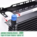 G-plus Universal Oil Cooler Radiator Adapter Kit Compatible With 340mm Aluminum Engine Mounting Bracket Replacement Short