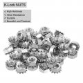 Uxcell 100pcs 1 4 -20 K-lock Nut With External Tooth Washer 304 Stainless Steel Star Locking Nuts Washers Silver