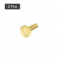Uxcell Knurled Thumb Screws M6x16mm Flat Brass Bolts Grip Knobs 18mm Dia Fasteners For Pc Electronic Mechanical 2pcs
