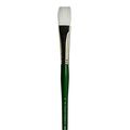 Summit White Synthetic Paint Brush For Acrylic And Oil Series 6100 Flat Size2 1 In X 1 5 Long Handle With Marbleized Green Wood 