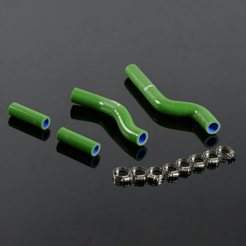 Silicone Coolant Radiator Hose Tube Kit With Clamps For Yamaha Yz250 2002-2013 Green 3 Ply Nylon Reinforced High Temperature