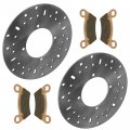 Caltric 2x Front Brake Disc With Pads Compatible Polaris