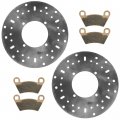 Caltric 2x Front Brake Disc With Pads Compatible Polaris 